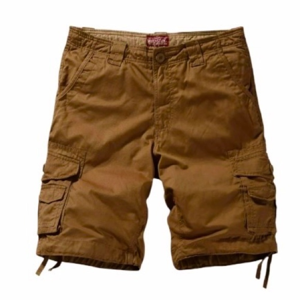 Matchstick Cotton Cargo Shorts Mud Loose Utility Outdoor Shorts Multi Pockets 3X